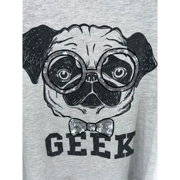 Women's Only Our Story Gray Geeked Graffic Sweatshirt Size L - Picture 4 of 8